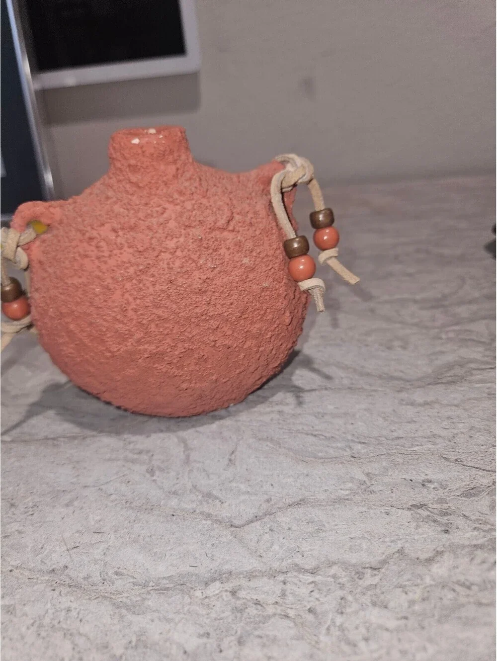 Handmade Southwestern Style Clay Pot Vase with Painted Desert Scene